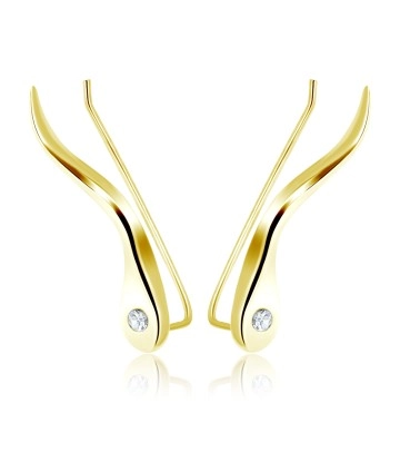 Gold Plated Silver Earring Slender Design EL-105-GP